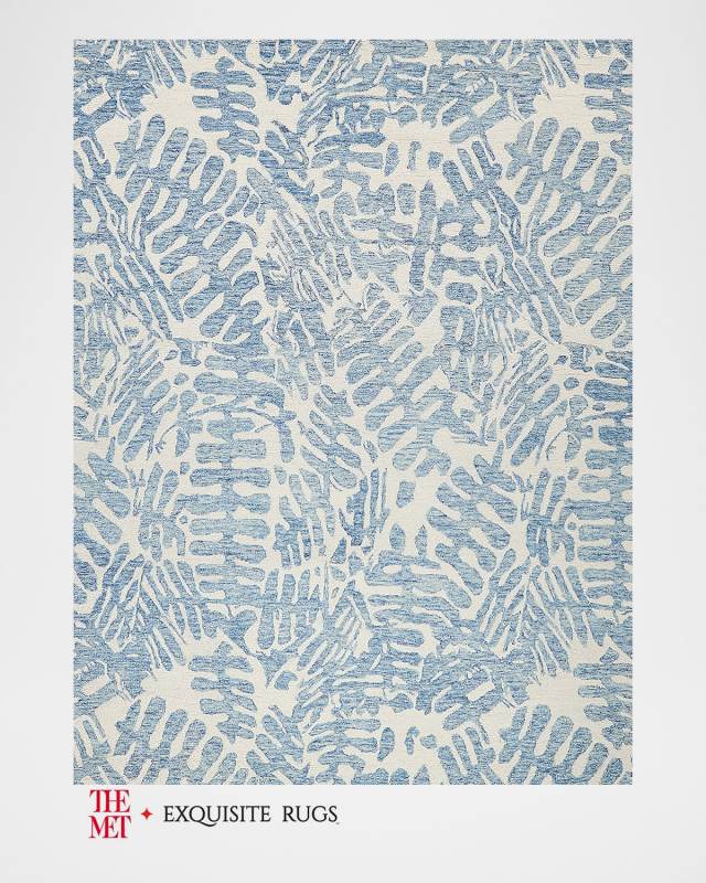 Botanica Hand-Tufted Light Blue/Ivory Rug, 10' x 14'